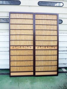 簾戸 すど 夏戸 漆塗り 茶 4枚セット