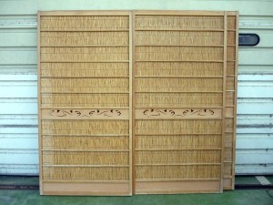 簾戸 すど 夏戸 漆塗り 茶 4枚セット