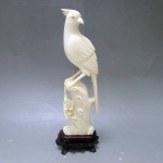 象牙 置物 鳥 鳳凰 孔雀　床飾