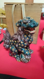 初代徳田八十吉作獅子の置物