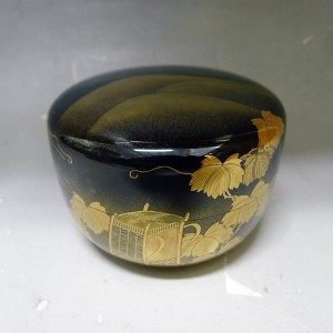 山中塗 漆器 駒沢徹造 山蔦 平棗 共箱有り 茶道具 蒔絵