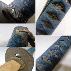 古い 軍刀 拵え 柄 鍔 太刀 刀装具の写真です