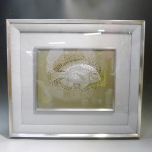 尾長保 作 『潮』　プラチナ　工芸 　漆器　額　飾　壁掛　絵画　