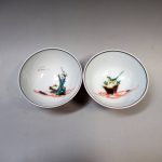 井為吉 古九谷絵写 酒盃