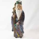 九谷焼　松本佐吉　寿老　置物　寿老人　共箱