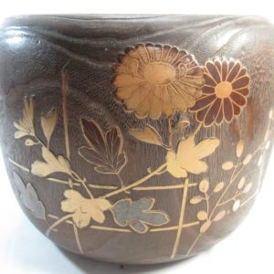 蒔絵　螺鈿 桐火鉢　