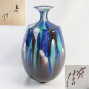 九谷焼　人間国宝 三代徳田八十吉 燿彩 壷