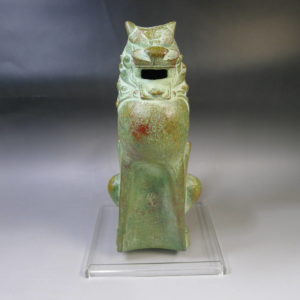 銅製 獅子香炉 日展彫刻家 三枝惣太郎