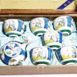 九谷焼　長寿　色絵　竹林で遊ぶ