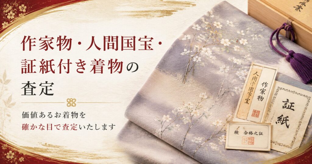 作家物・人間国宝・証紙付き着物の査定