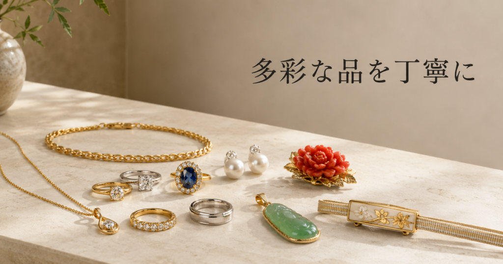 01_ジュエリー貴金属_多彩な品を丁寧に