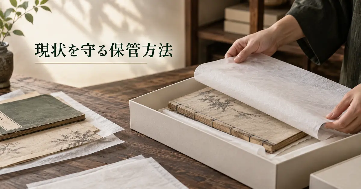 古書や古文書の現状を守る保管方法のイメージ