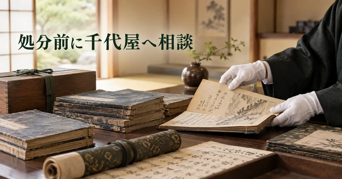 古書や古文書を処分する前に千代屋へ相談するイメージ