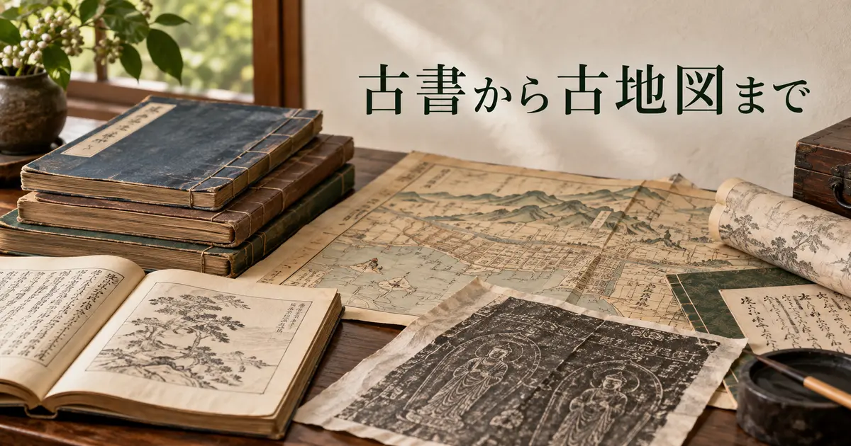 古書・古地図・拓本など幅広い買取対象のイメージ